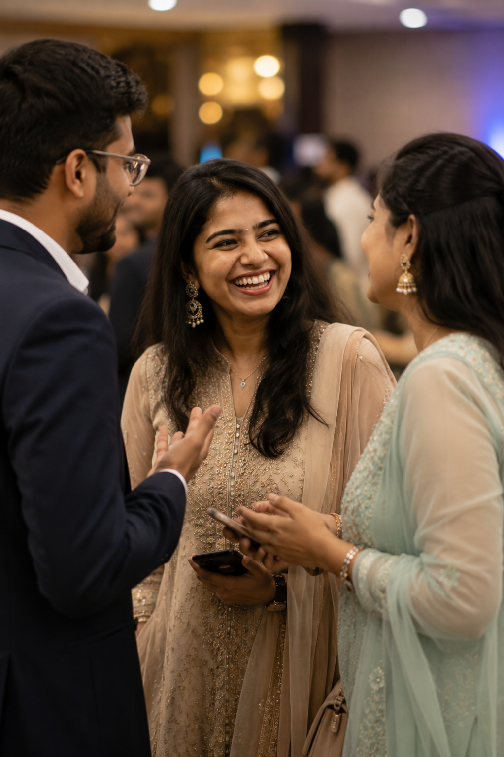 Candid guest interaction captured during an event